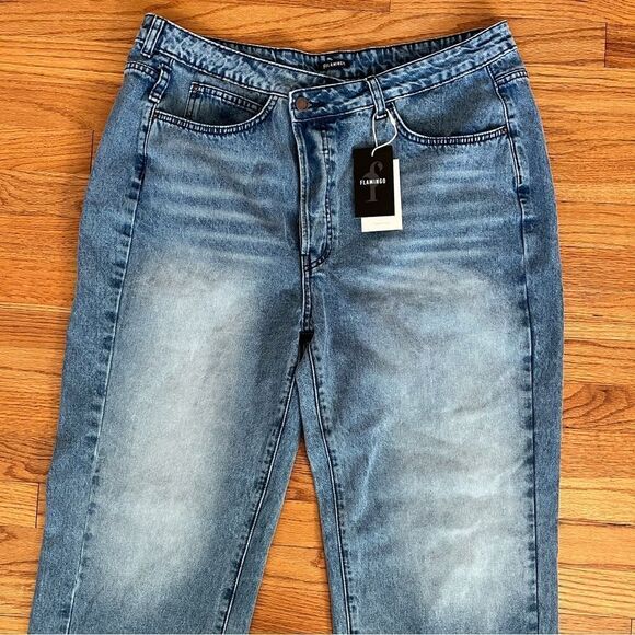 Flamingo Jeans Button Fly Straight 5 Pocket Whiskered Size XXL - Picture 3 of 8